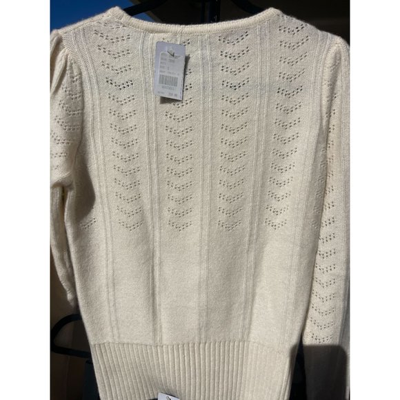 NWT Searle The Color Mustard White Cashmere Sweater Size S - Picture 7 of 10